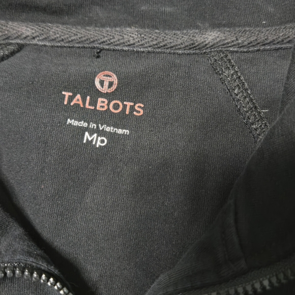 T by Talbots Light Jacket Mockneck Black Stretch Size Performance Petite M PM - Picture 7 of 8